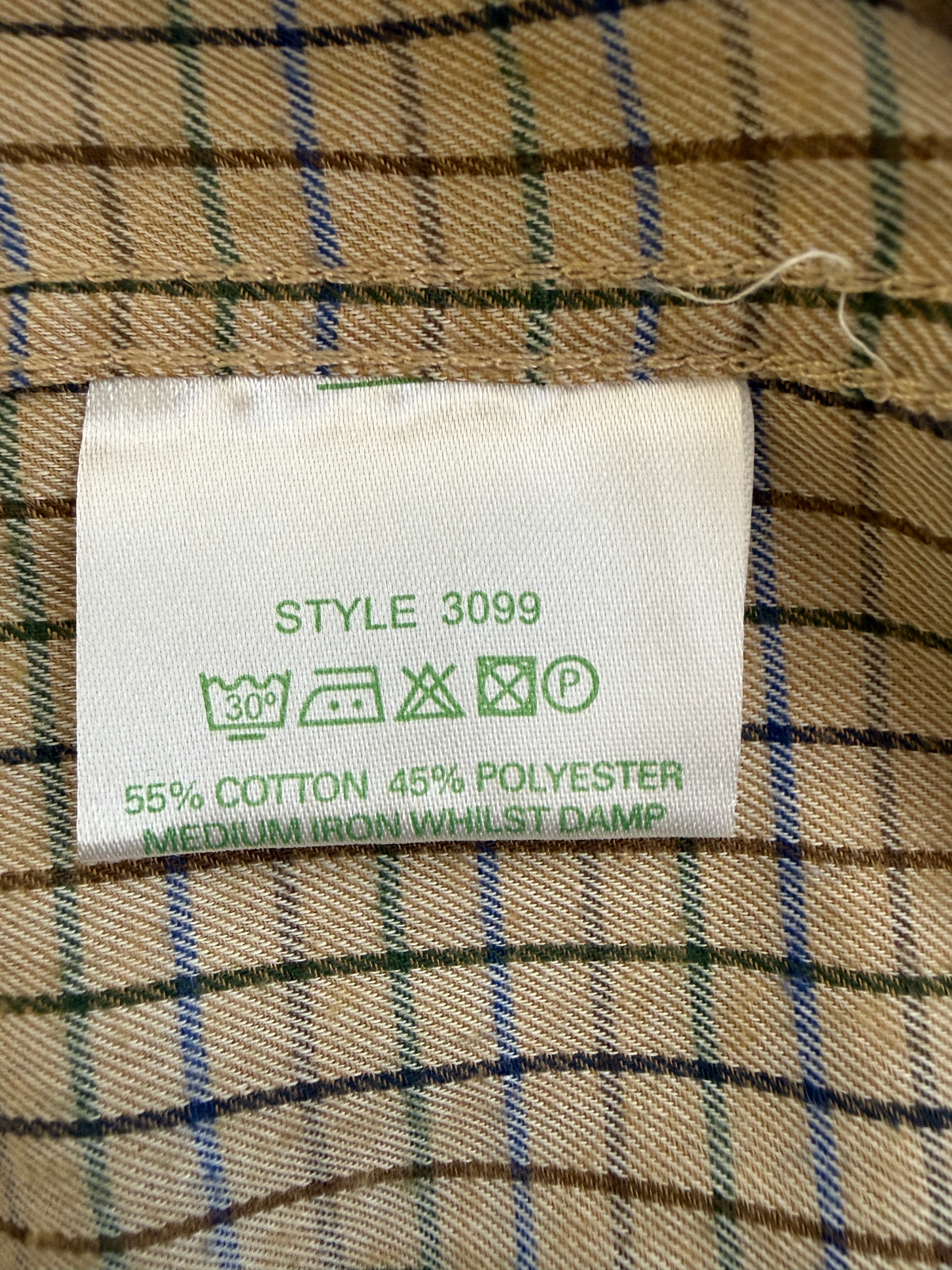Champion Beige Check Shirt Mens Medium