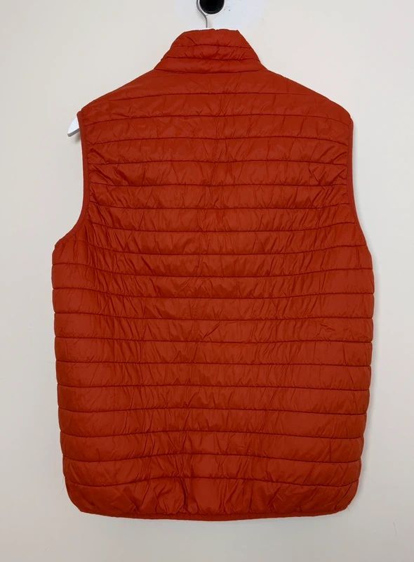 Zara Burnt Orange Quilted Men's Gilet XL Fitted Zip Up Padded Vest