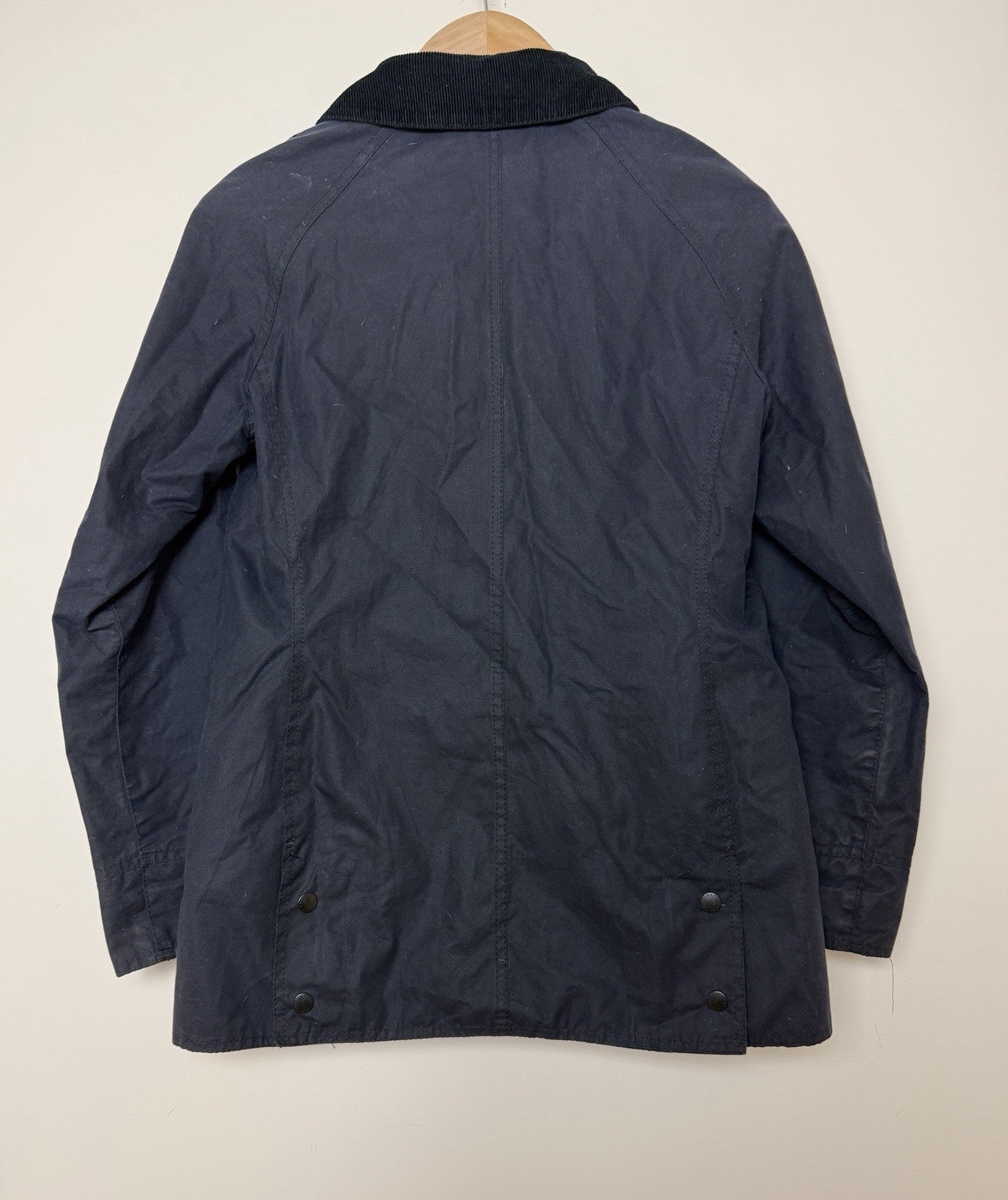 Barbour Beadnell Black Waxed Jacket with Tartan Lining - UK8