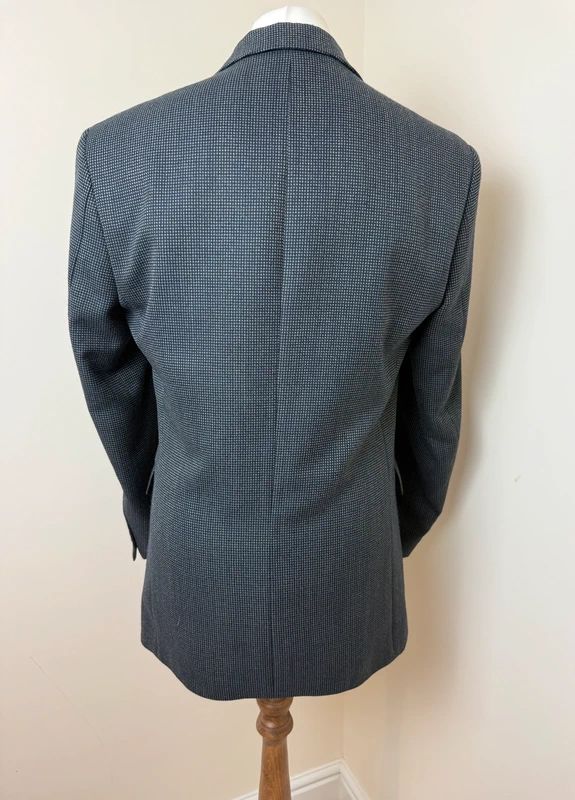 Remus Uomo Grey Wool Blend Blazer Houndstooth Slim Fit 36R