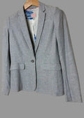 Joules Albury Grey Cotton Linen Blazer Floral Lined Tailored Jacket UK10