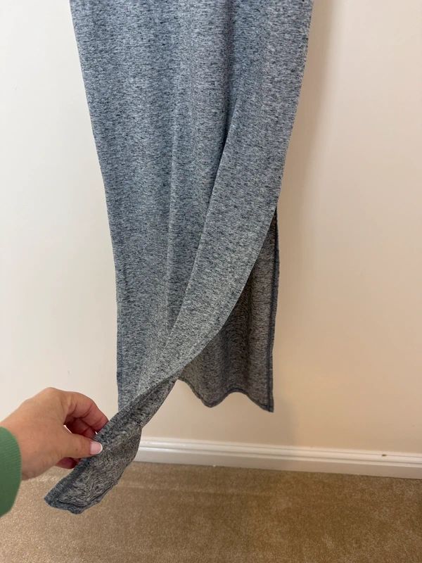 ASOS Petite Grey Marl Jersey Maxi Dress Twist Front Side Split UK6