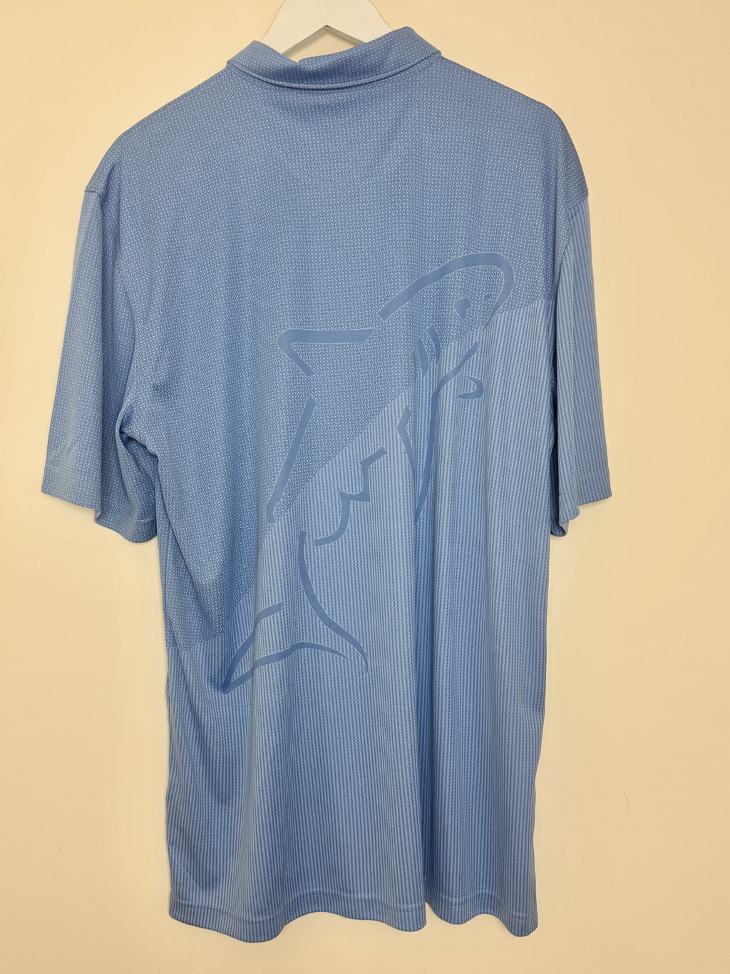 Greg Norman Blue Shark Logo Performance Golf Polo Shirt XL