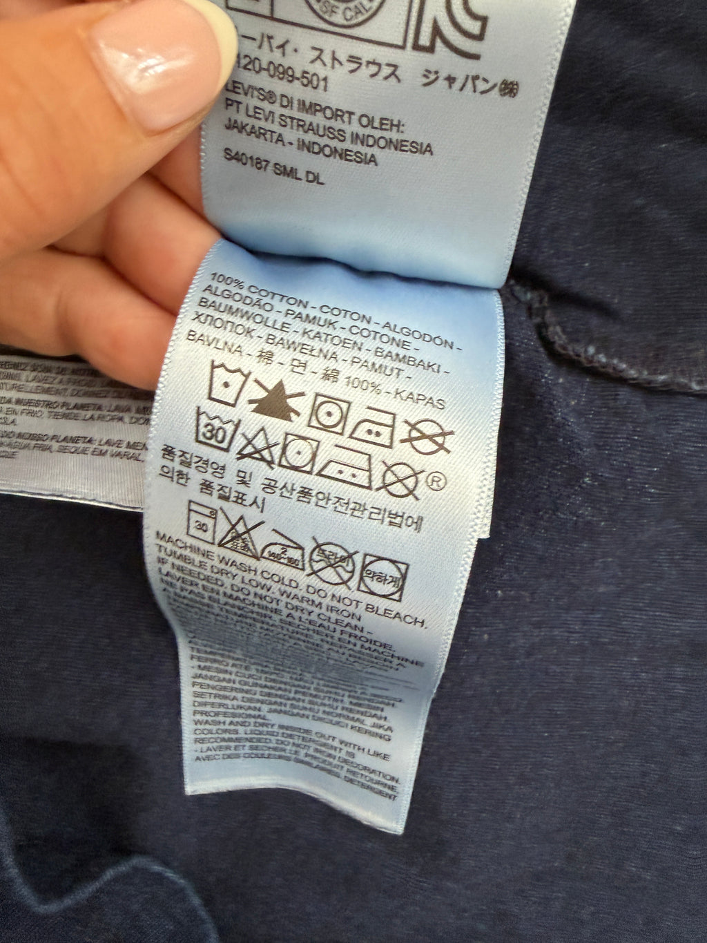 Levi’s Logo T Shirt Navy Blue Size M