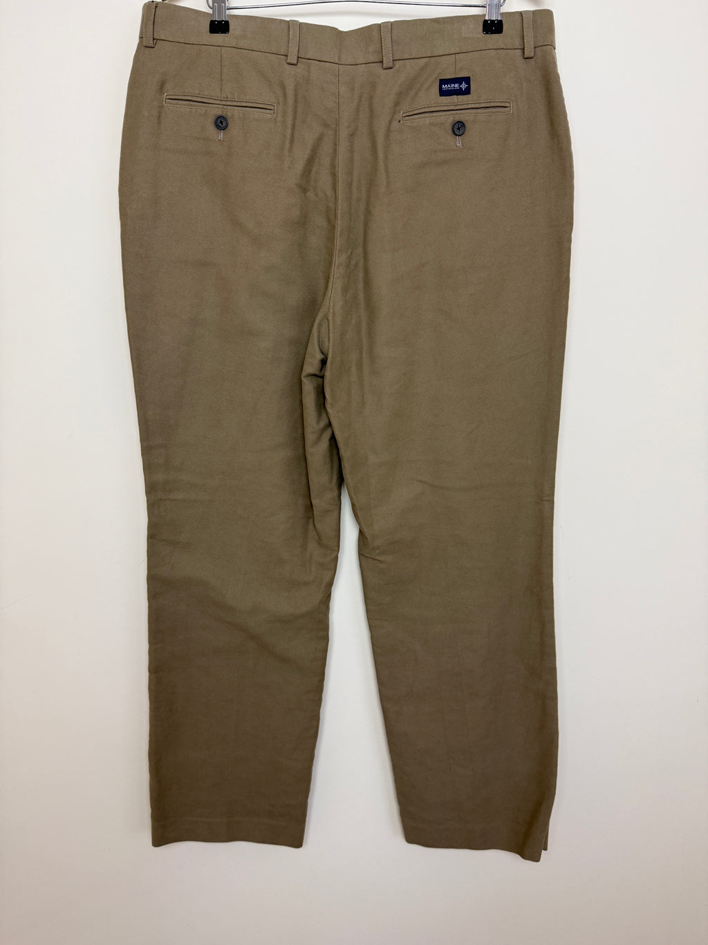 Maine Brown Twill Brushed Cotton Trousers W38 L32 Straight Leg Mens