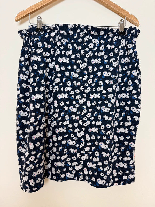 Brakeburn Aster Navy Daisy Print Mini Skirt - UK14