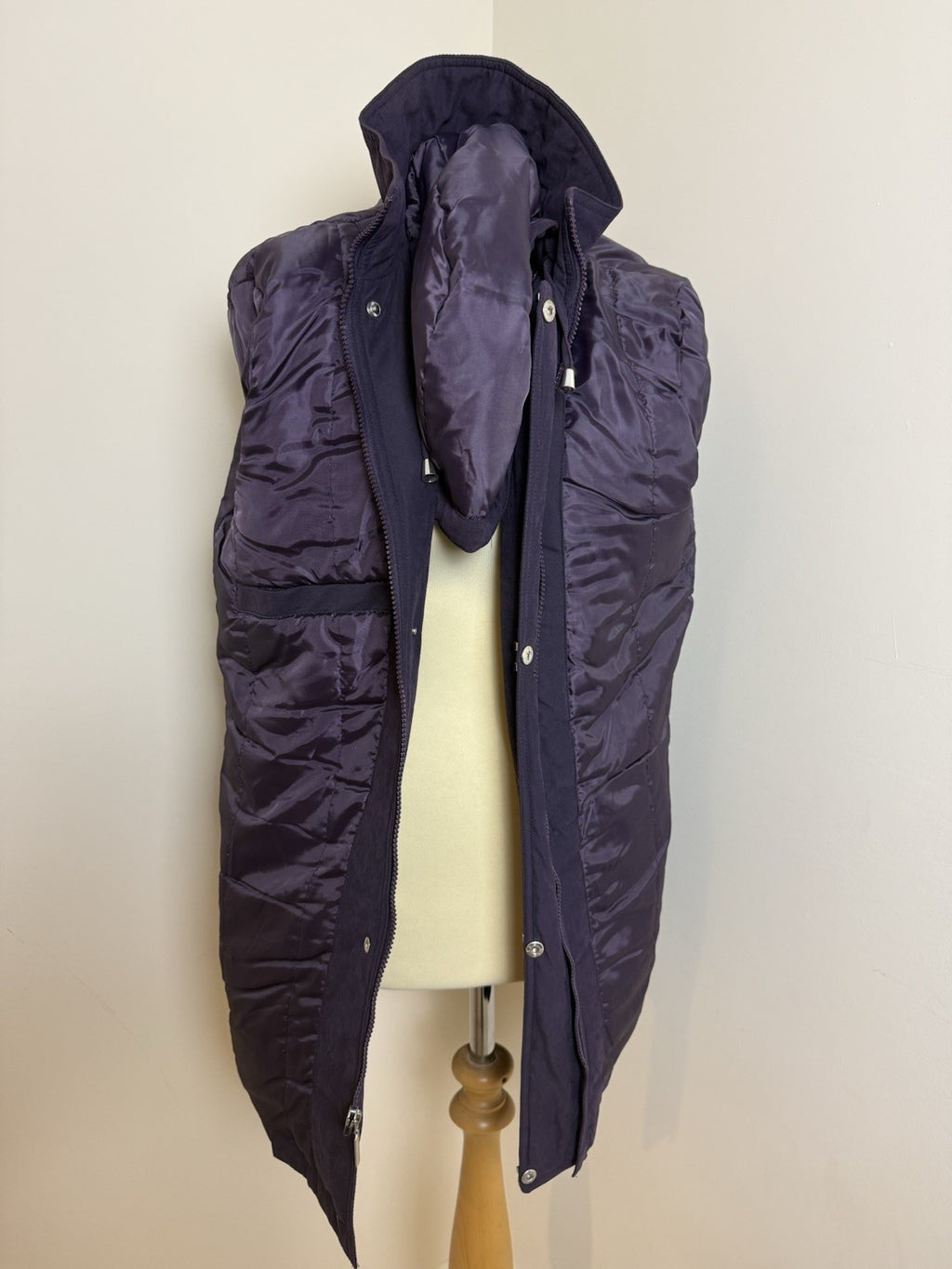 Classics Purple Quilted Winter Coat with Detachable Hood - UK12