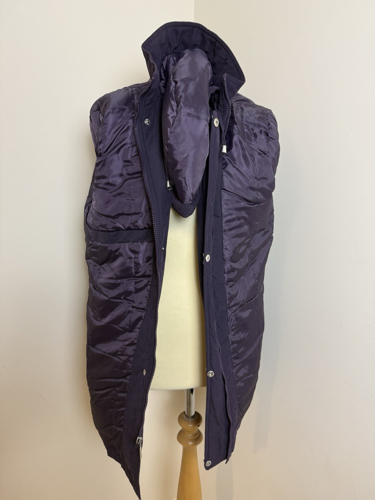 Classics Purple Quilted Winter Coat with Detachable Hood - UK12