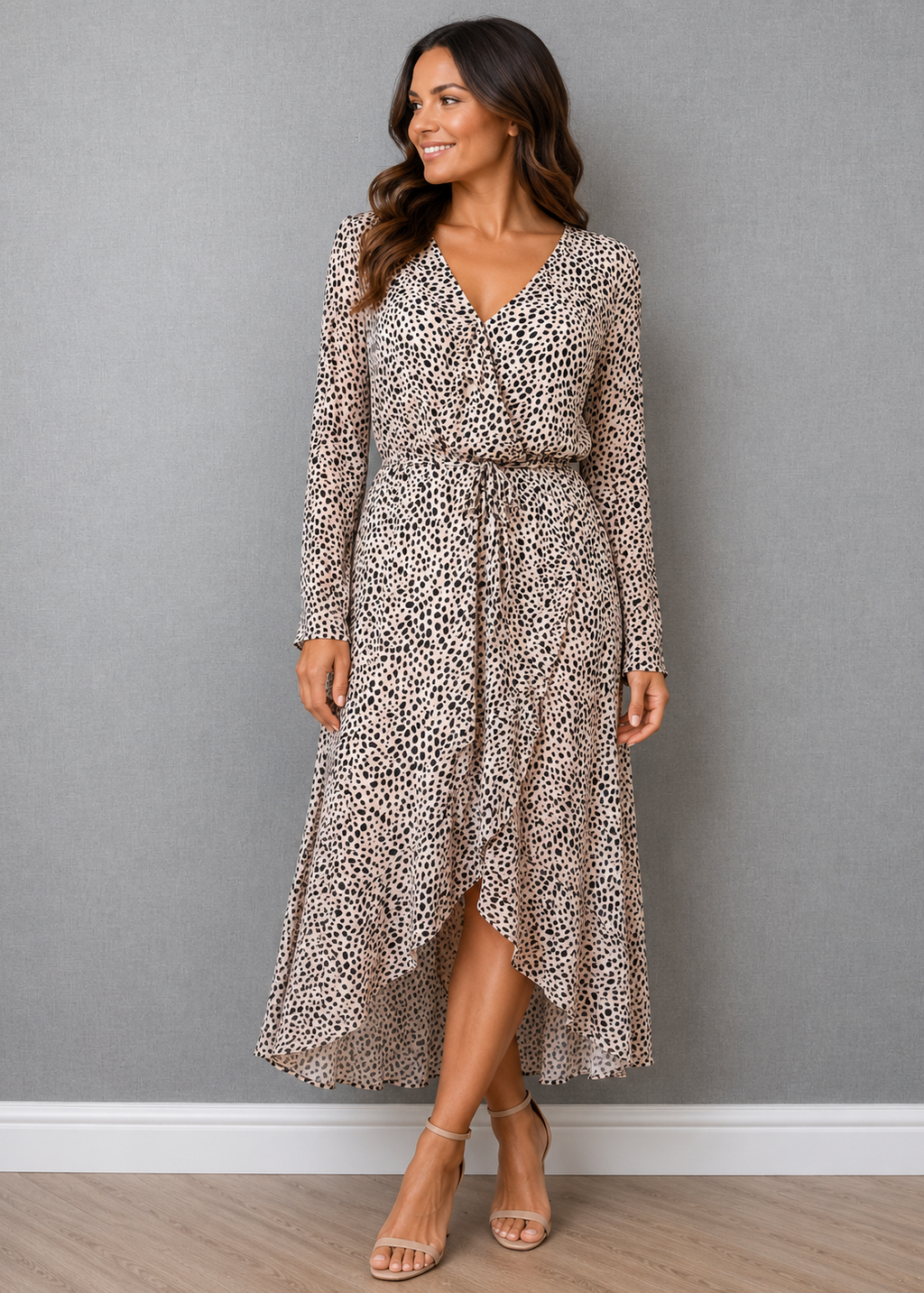 Oasis Blush Animal Print Wrap Midi Dress UK 16 – Pre-Loved