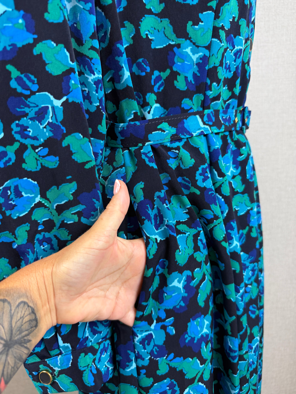 Looking Good Floral Shirt Dress UK16 - Vintage (Unworn)