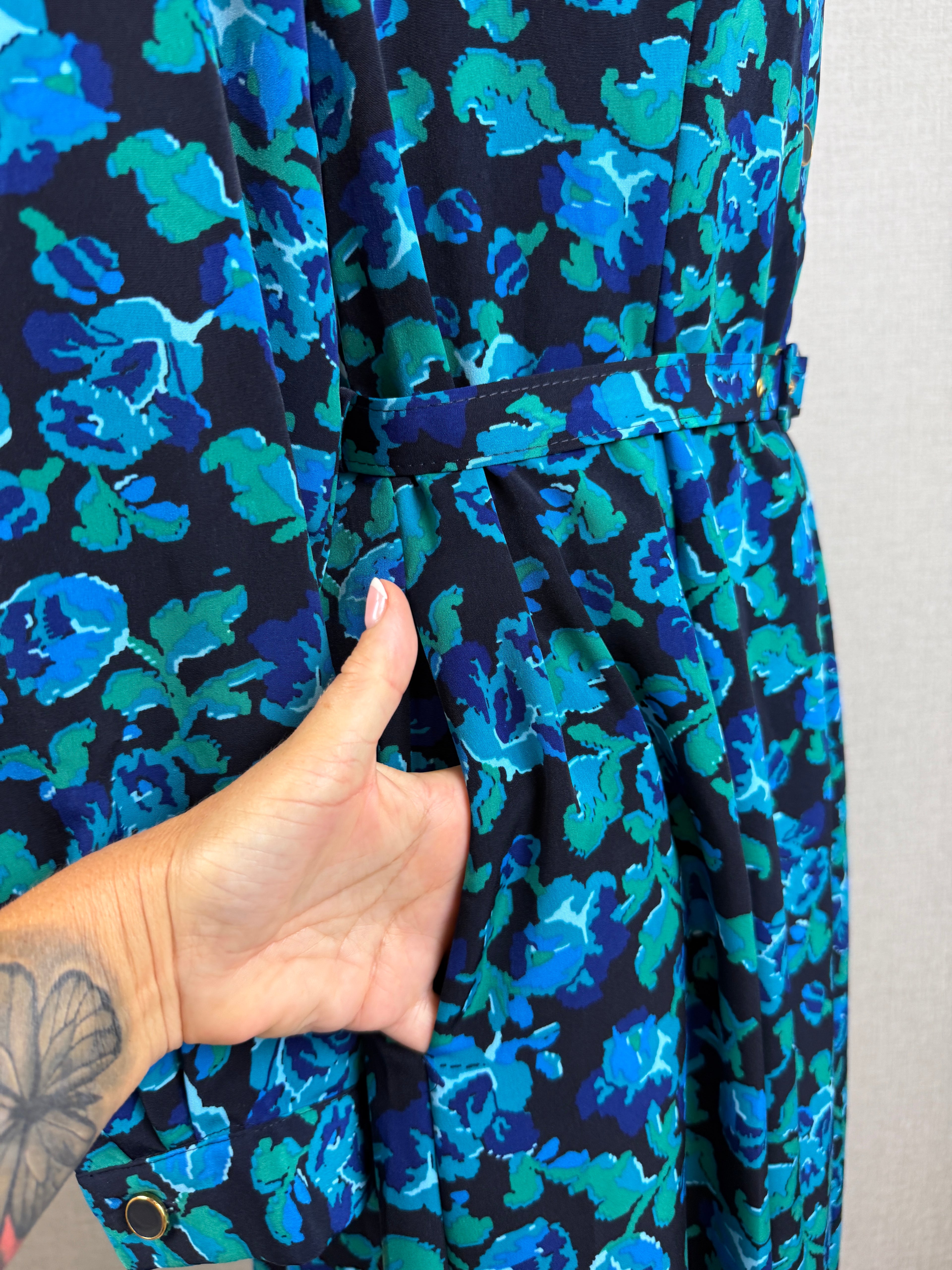 Looking Good Floral Shirt Dress UK16 - Vintage (Unworn)