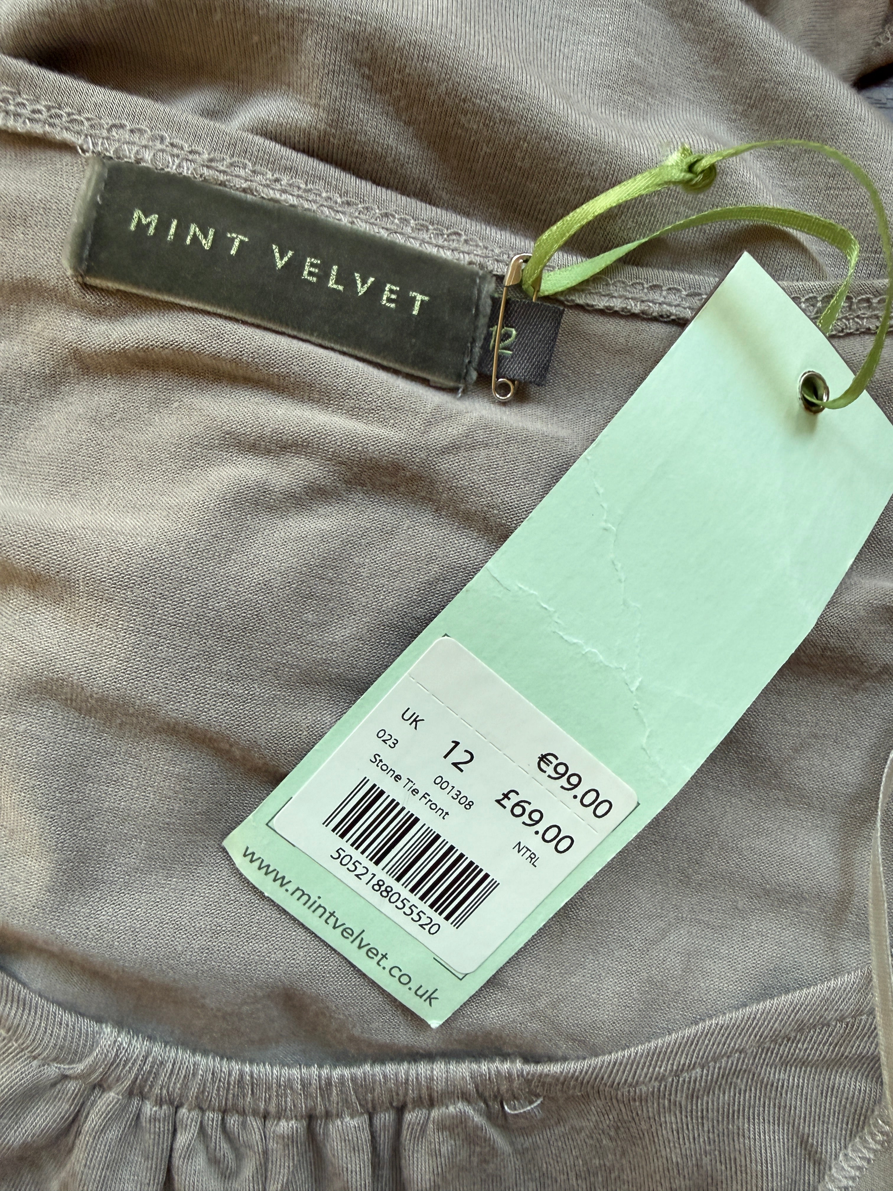 Mint Velvet Stone Tie Front Dress UK 12 - BNWT