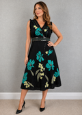 Rocha John Rocha Black Embroidered Floral Cotton Dress UK 12 – Preloved