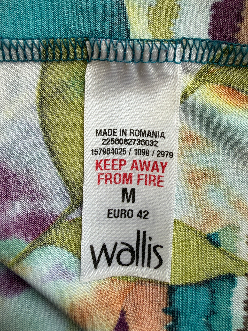 Wallis Multicolour Tropical Leaf Print Sleeveless Shift Dress UK 14
