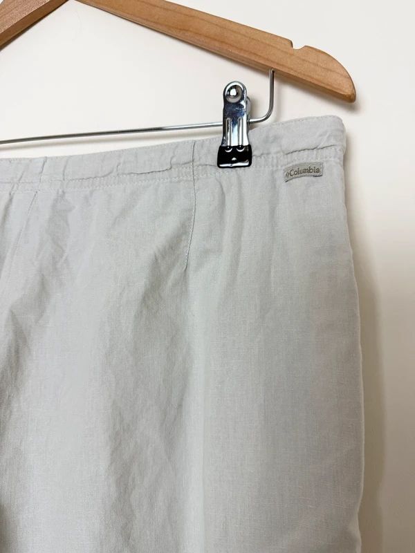 Columbia Linen Trousers Wide Leg Drawstring Embroidered UK12