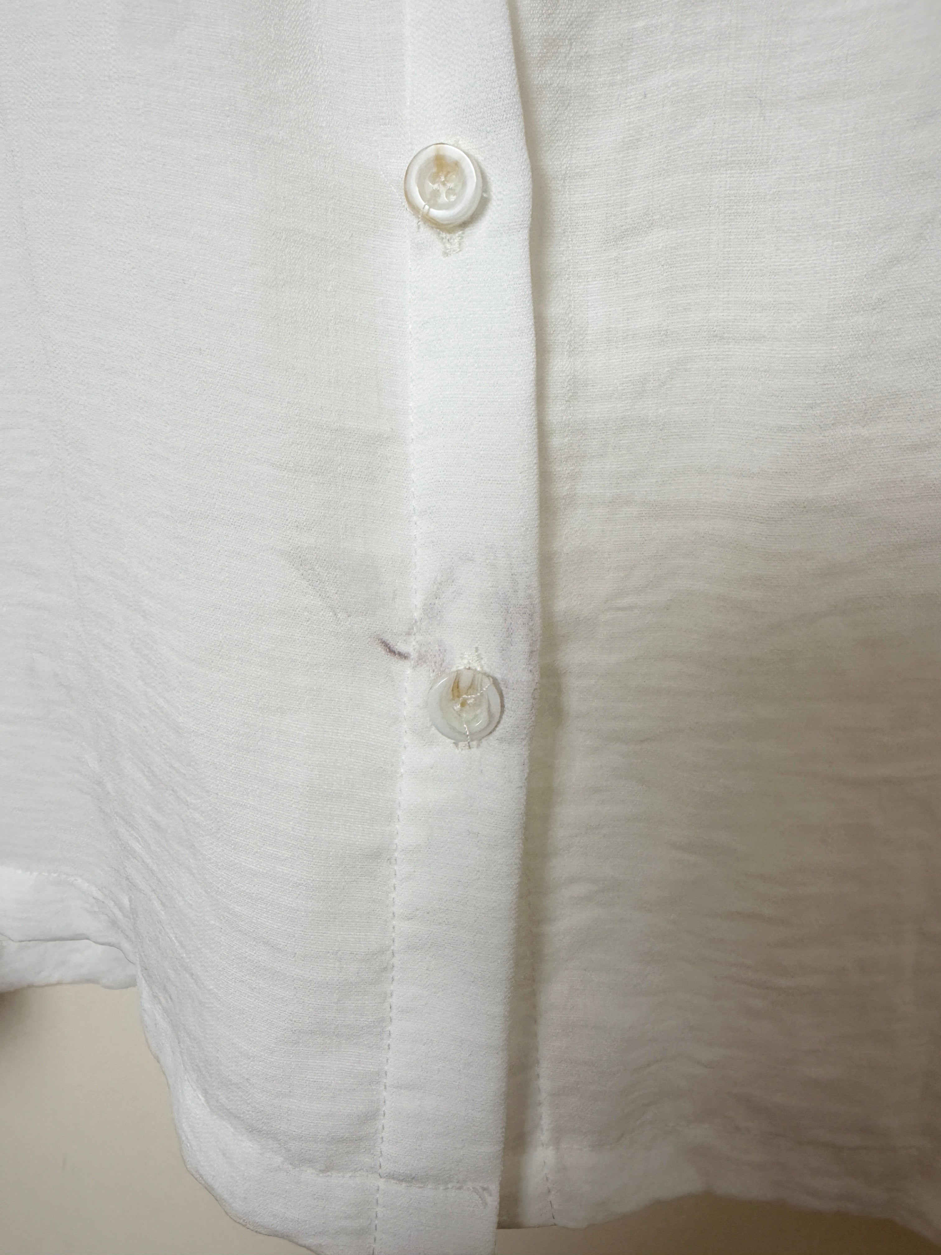 Peacocks White Sheer Blouse UK 16 Short Sleeve Classic Collar BNWT