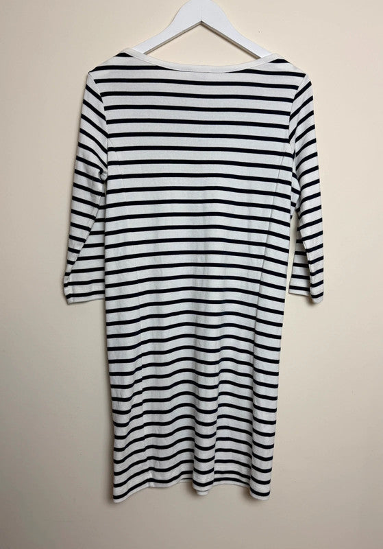 The White Company Black & White Breton Dress - Size 12
