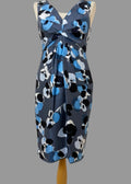 Fenn Wright Manson Petite Petuna Silk Blend Dress UK10 Floral Sheath V-Neck