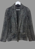 River Island Black Snakeskin Effect Lace Knit Blazer - UK10