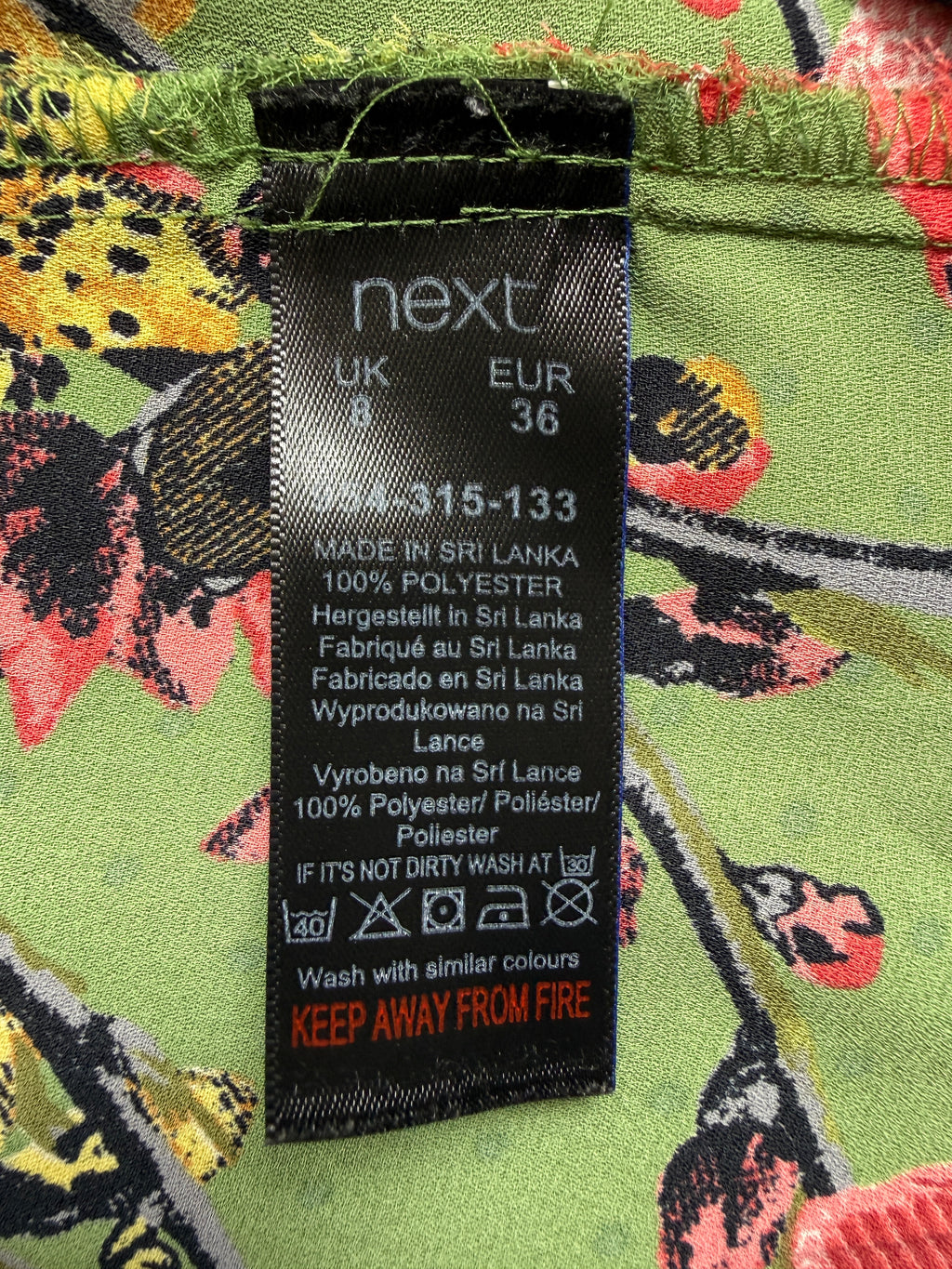 Next Green Botanical Floral Sleeveless Blouse Top UK 8
