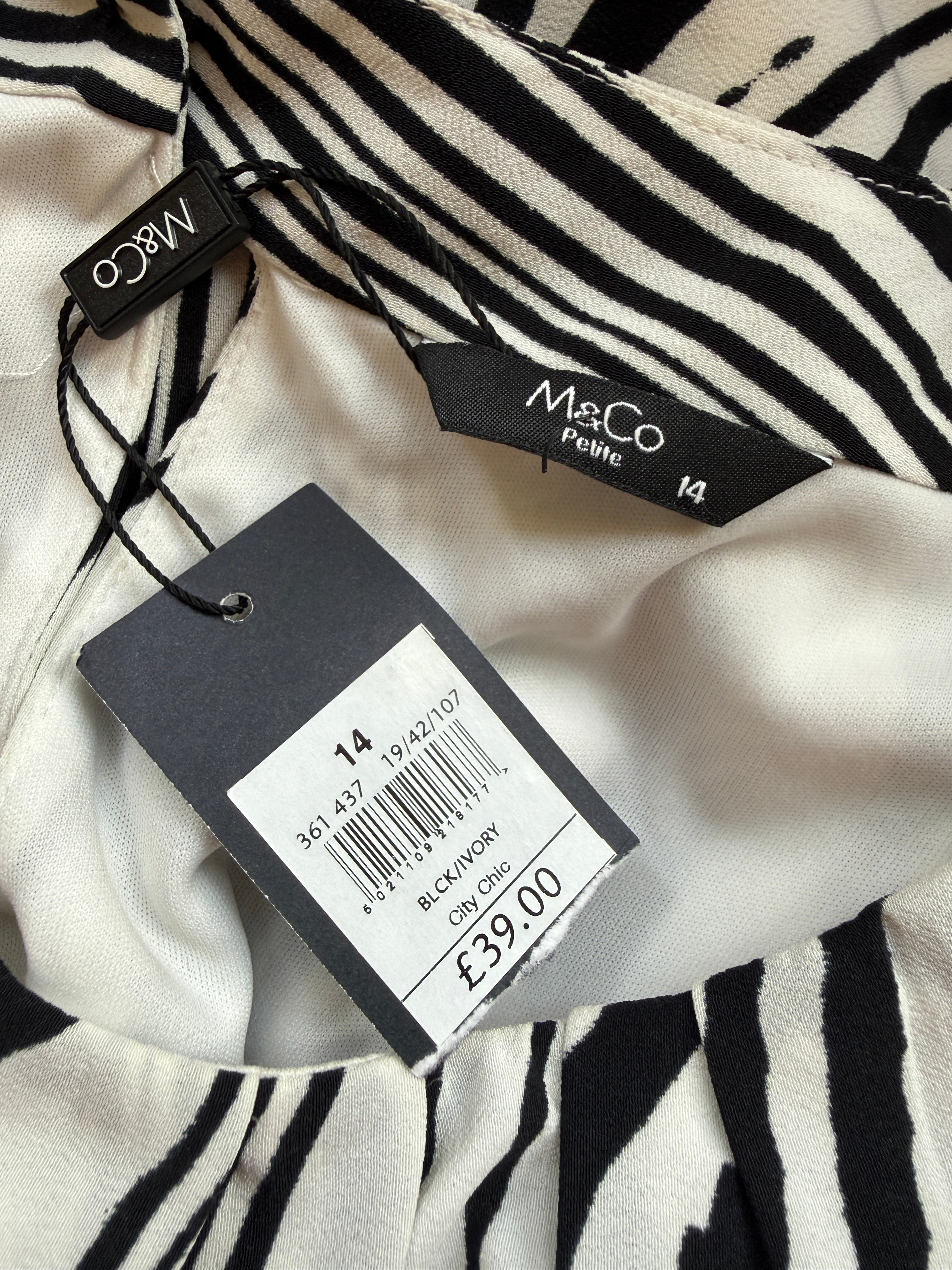 M&Co Petite Zebra Print Shift Dress UK 14 - BNWT