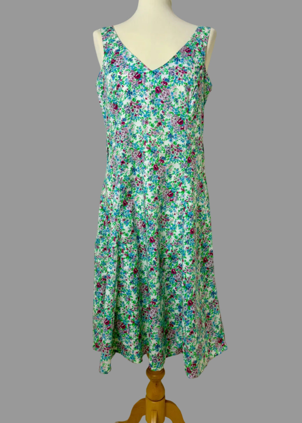 Angels Floral Cotton Sleeveless Fit & Flare Dress UK 14