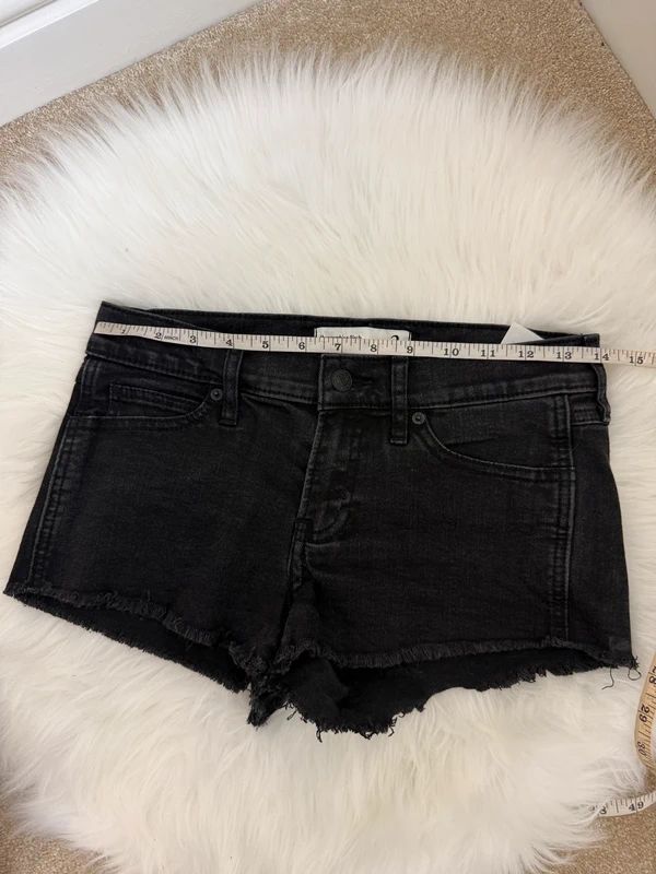 Abercrombie & Fitch Black Low Rise Micro Denim Shorts W28 Womens