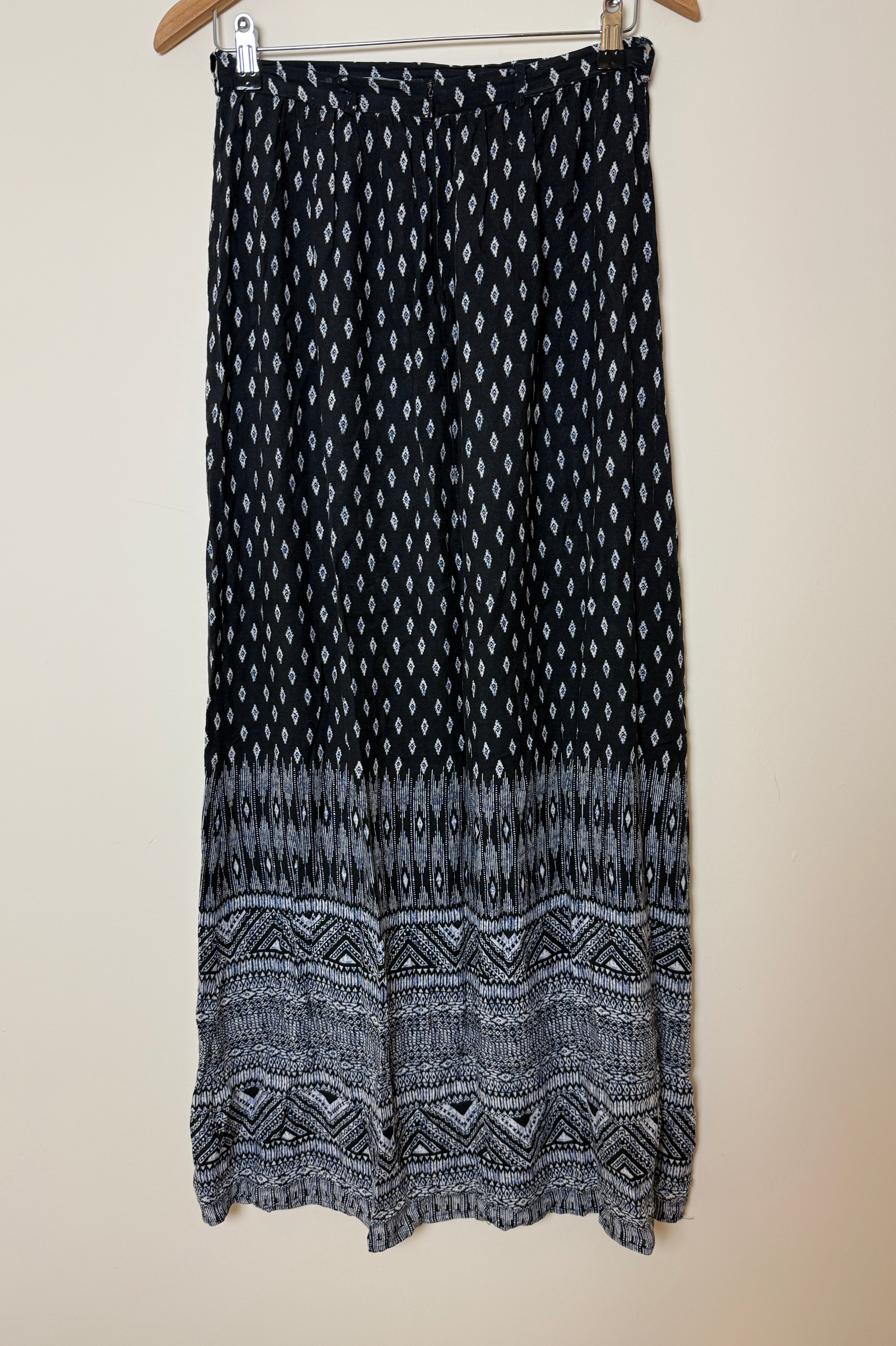 New Look Black Boho Maxi Skirt Size UK 8