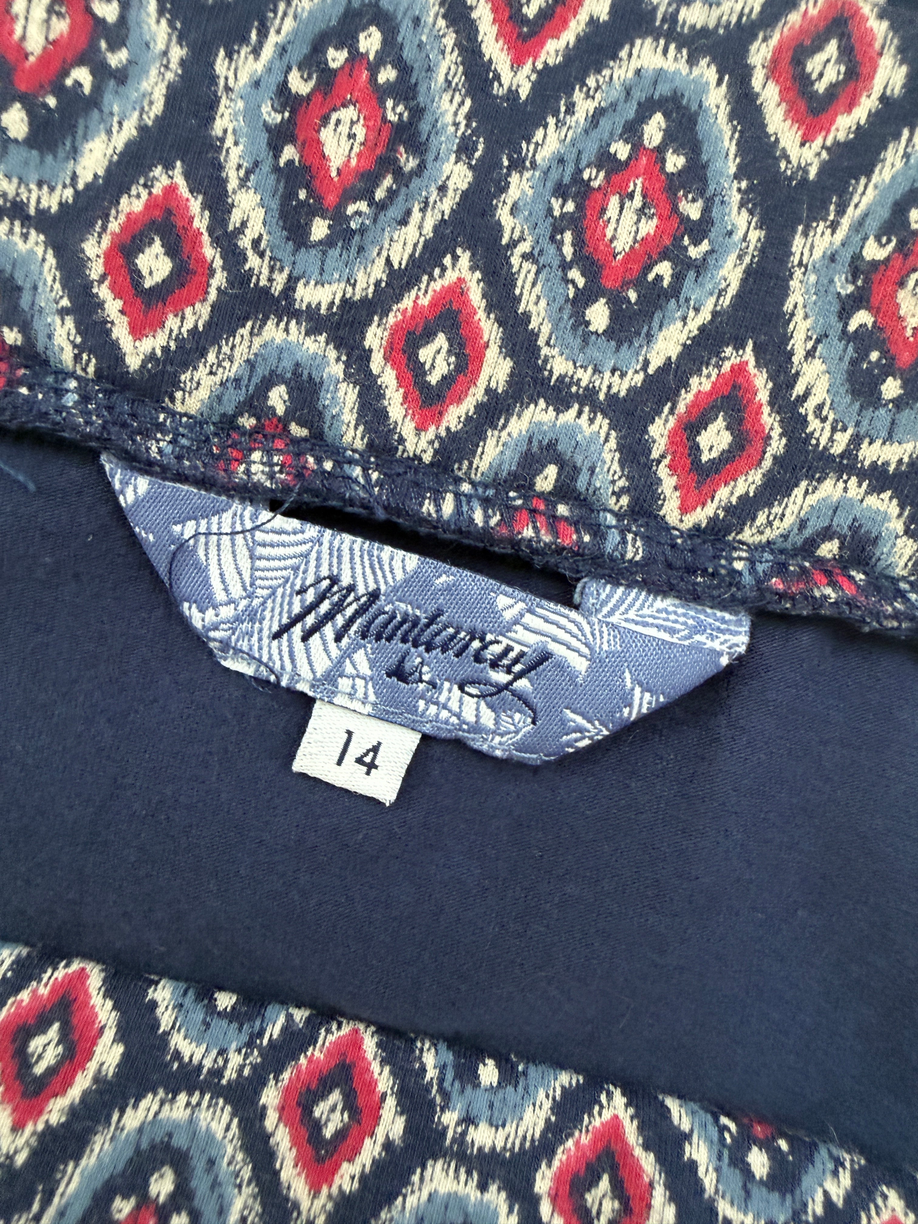 Mantaray Navy Pineapple Print Mini Skirt UK14