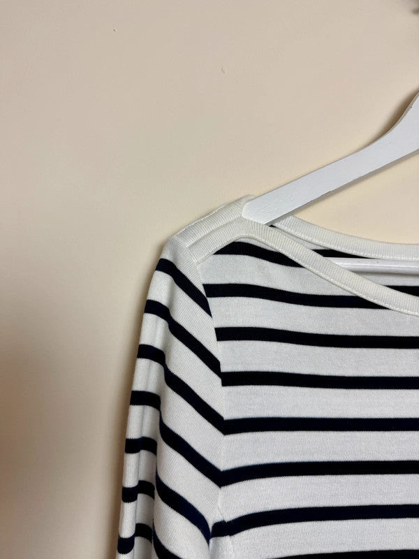 The White Company Black & White Breton Dress - Size 12