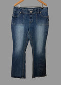 Maurices Bootcut Jeans UK18 Regular Mid Wash Western Stretch Contrast Stitching