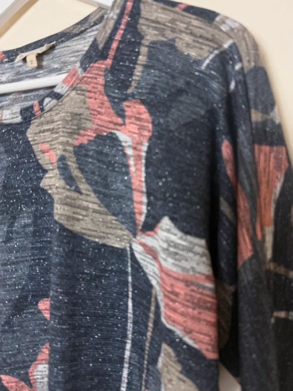 Phase Eight Navy Floral Batwing 1/2 Length Sleeve Top - UK8