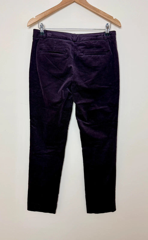 Banana Repubic Ryan Dark Purple Corduroy Straight Leg Trousers - UK12
