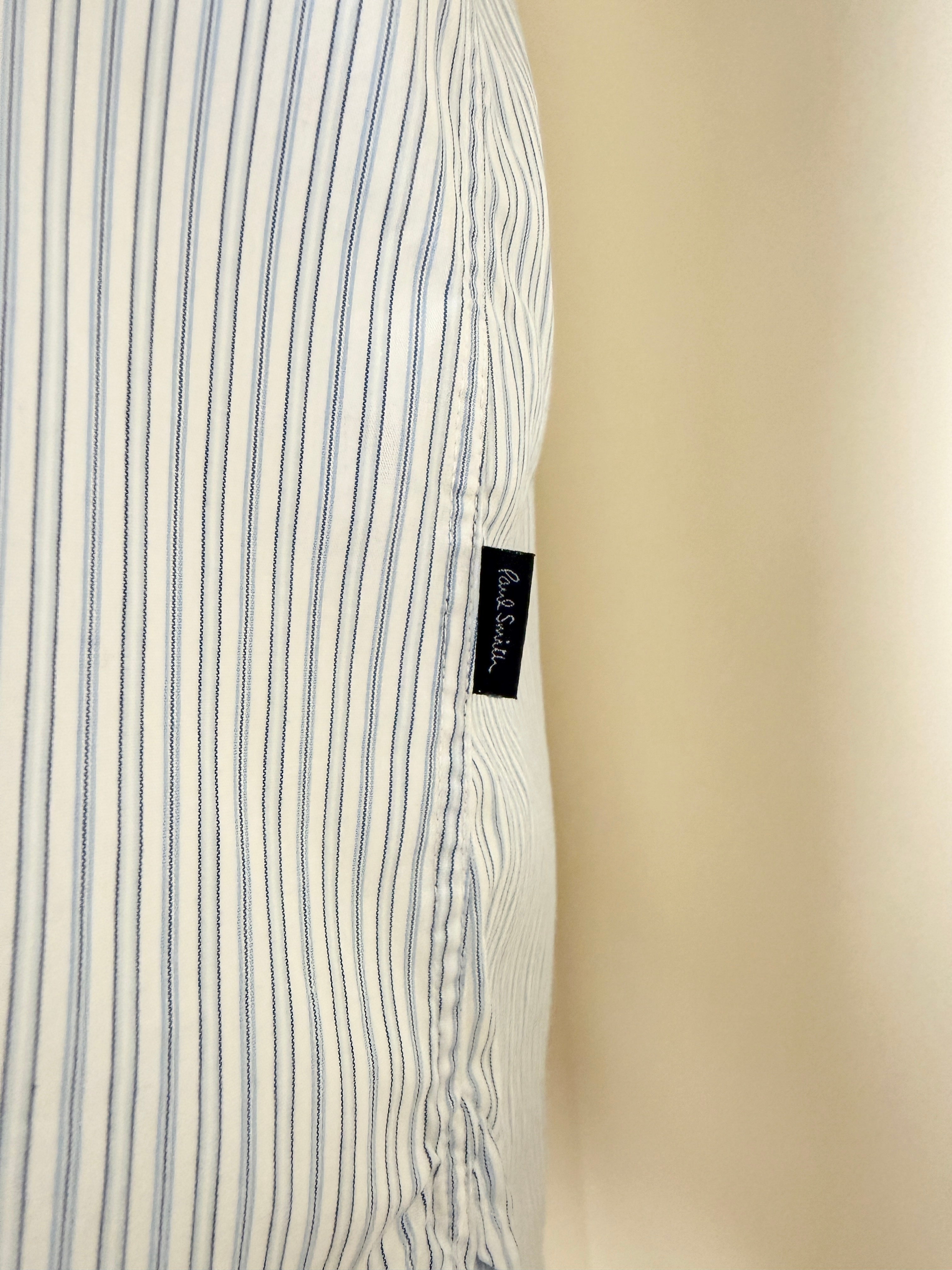 Paul Smith Jeans Blue White Striped Cotton Shirt Mens XL