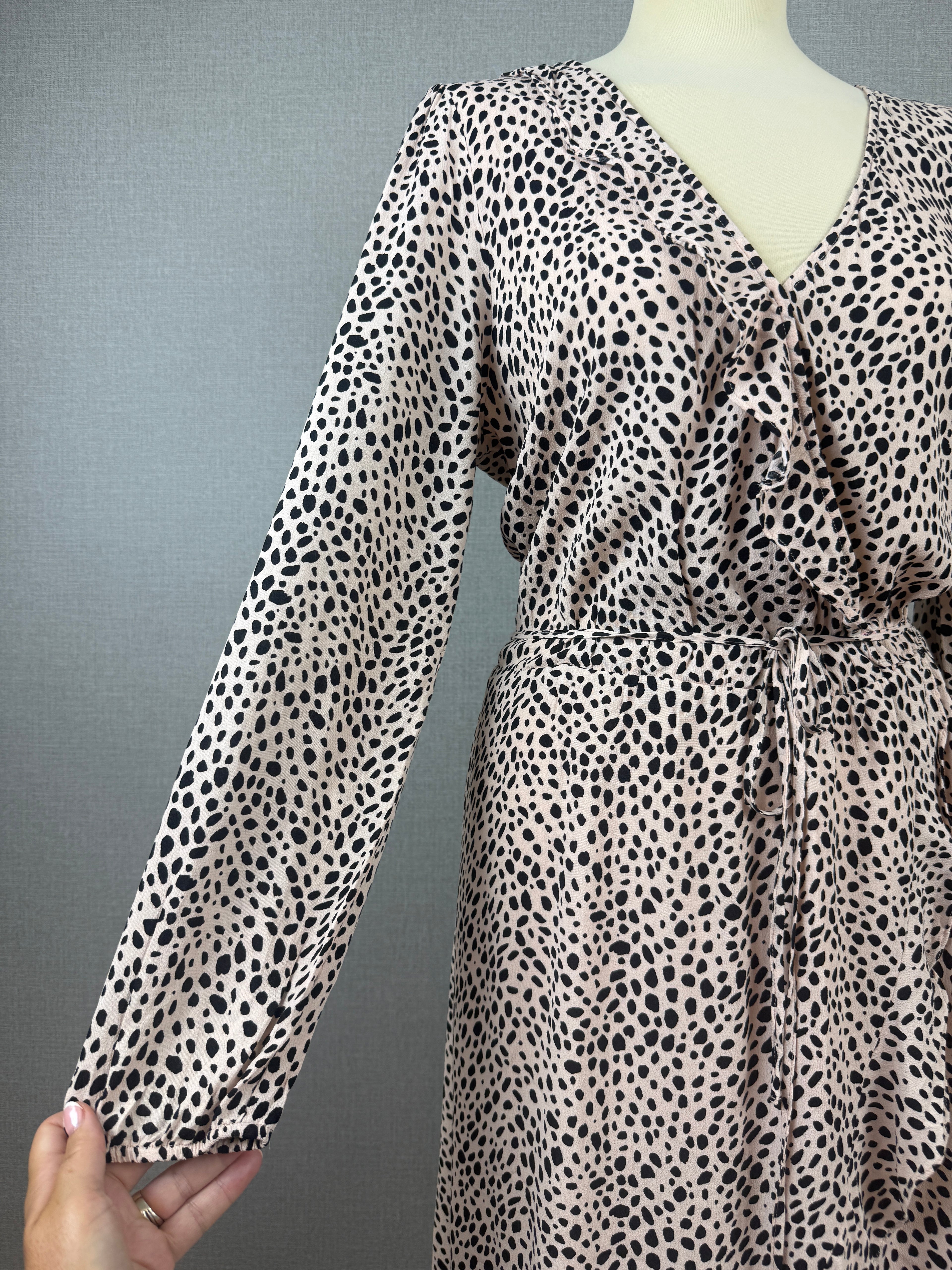 Oasis Blush Animal Print Wrap Midi Dress UK 16 – Pre-Loved