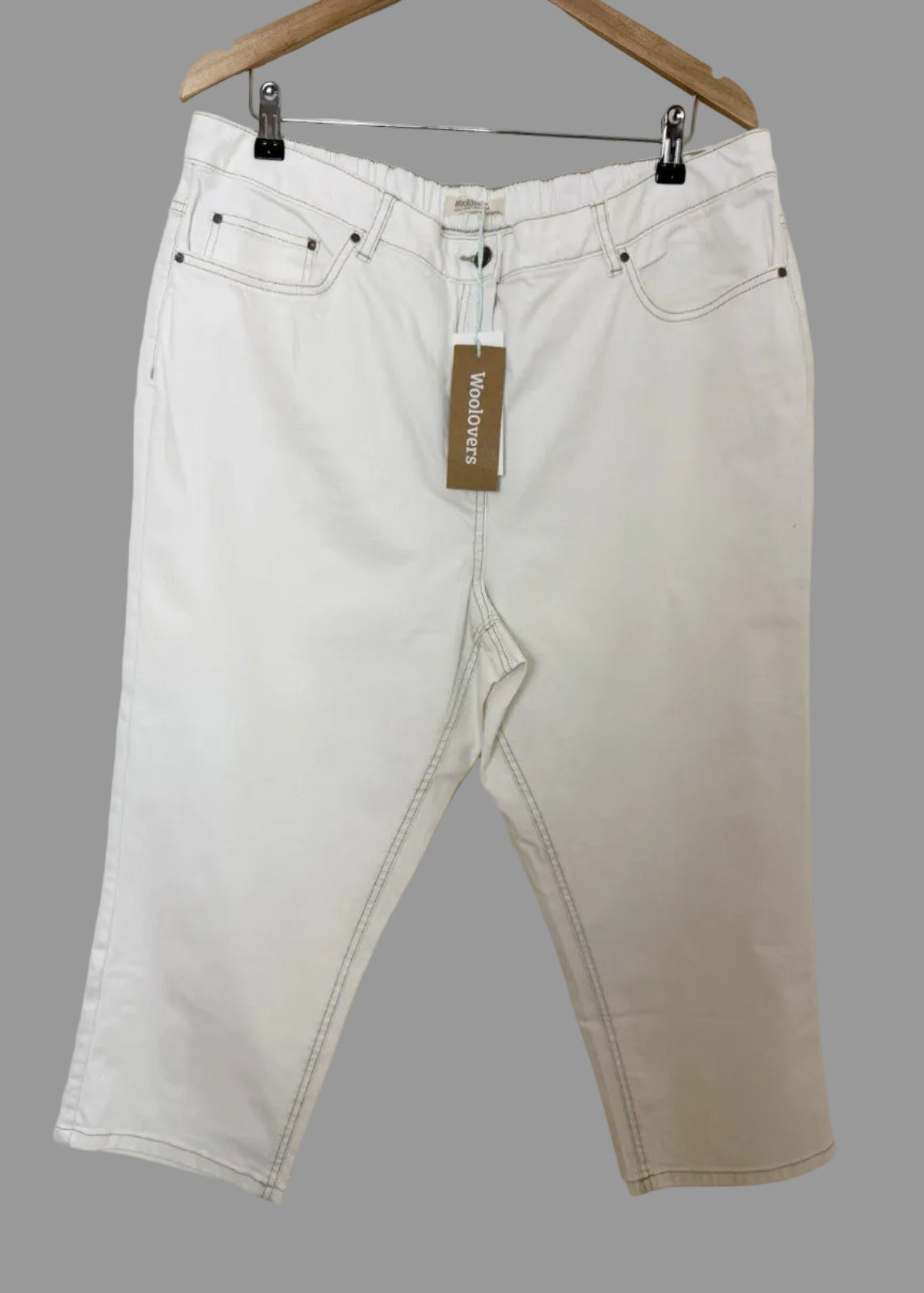 WoolOvers BNWT Soft White Cropped Jeans - UK20