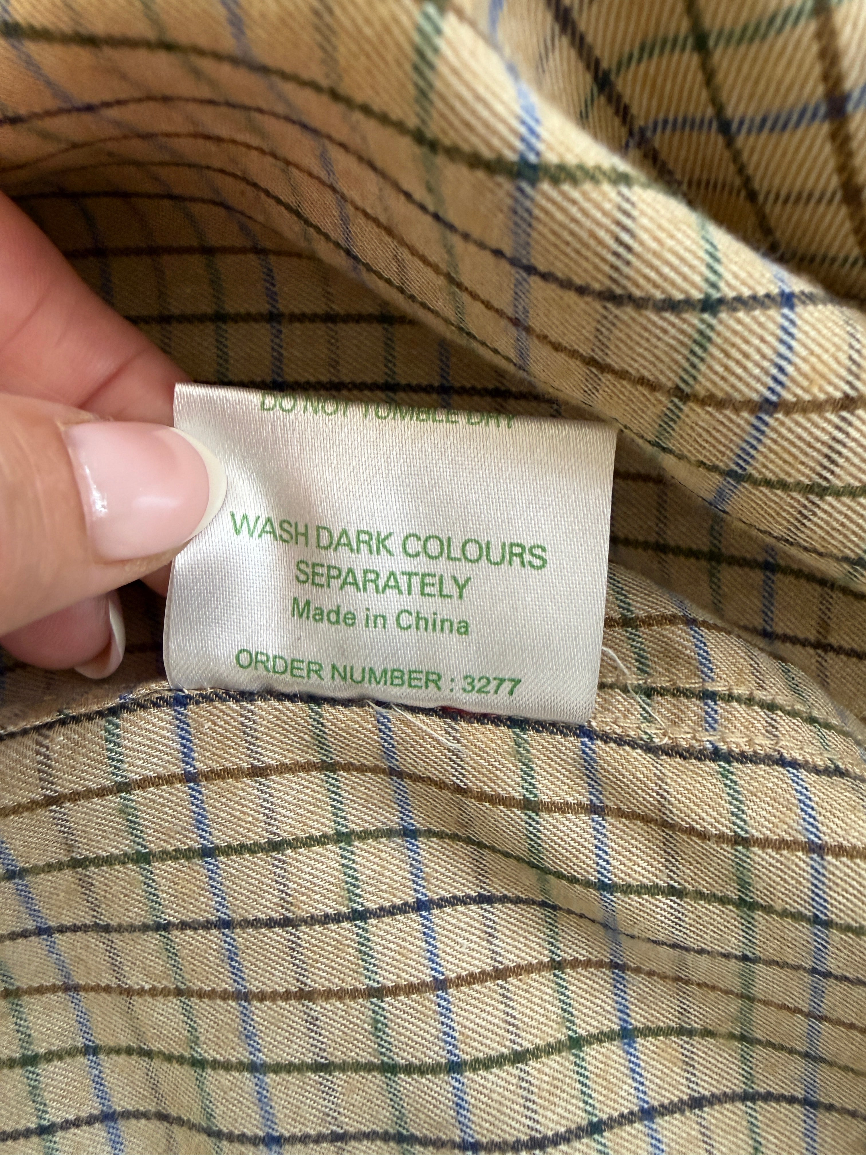Champion Beige Check Shirt Mens Medium