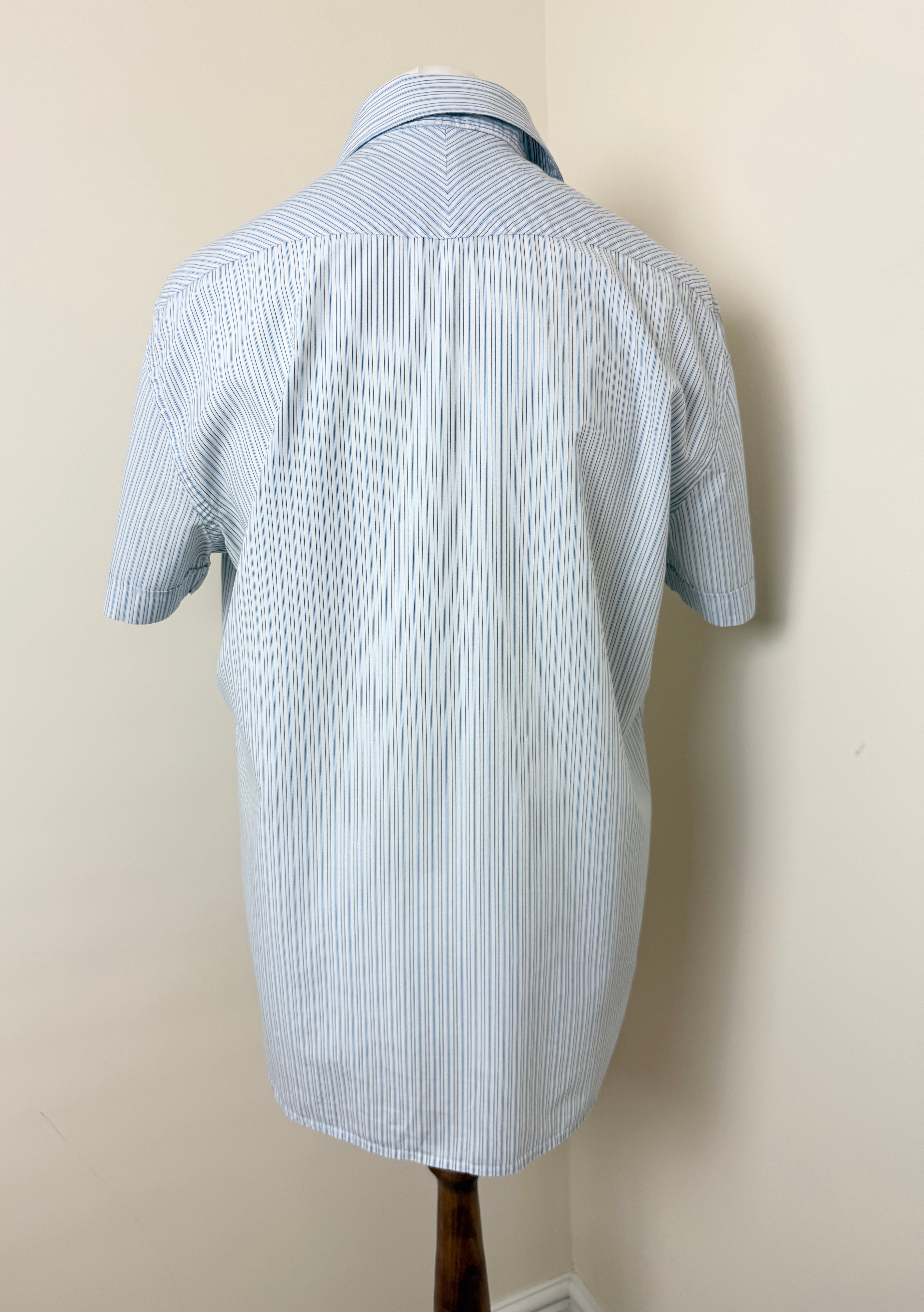 Paul Smith Jeans Blue White Striped Cotton Shirt Mens XL