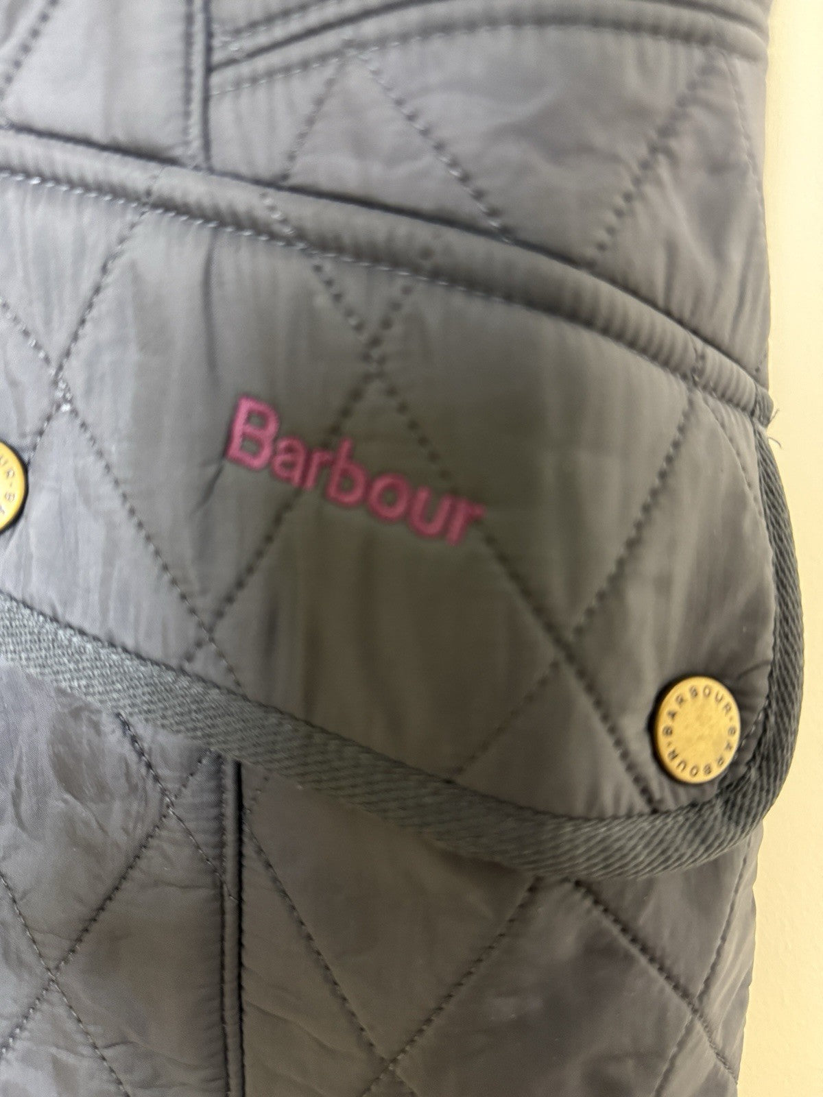 Barbour Black Cavalry Gilet Burgundy Fleece Lined - UK8