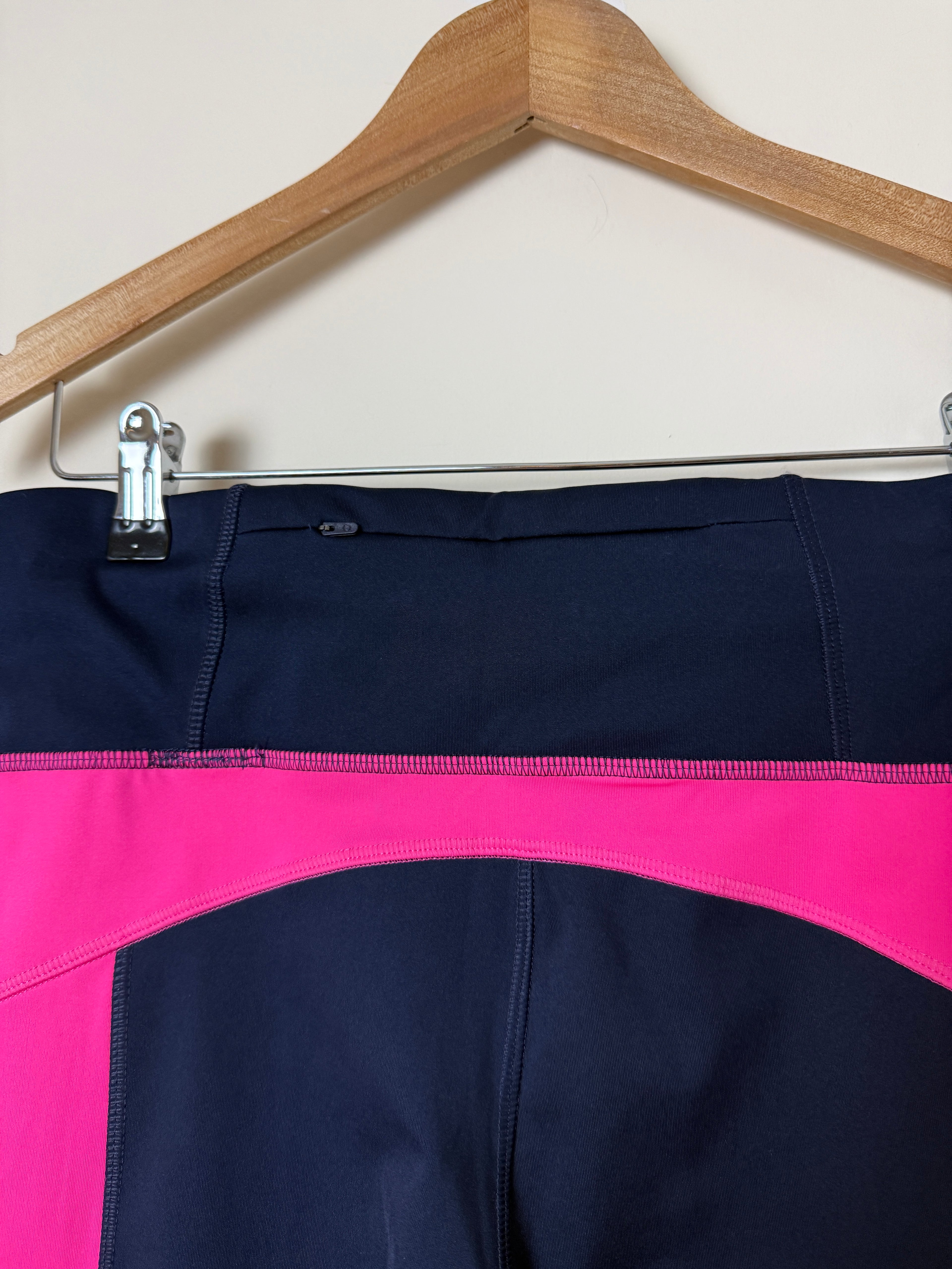 M&S Goodmove Navy Pink Cropped Gym Leggings UK12 Activewear