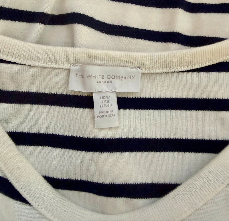 The White Company Black & White Breton Dress - Size 12