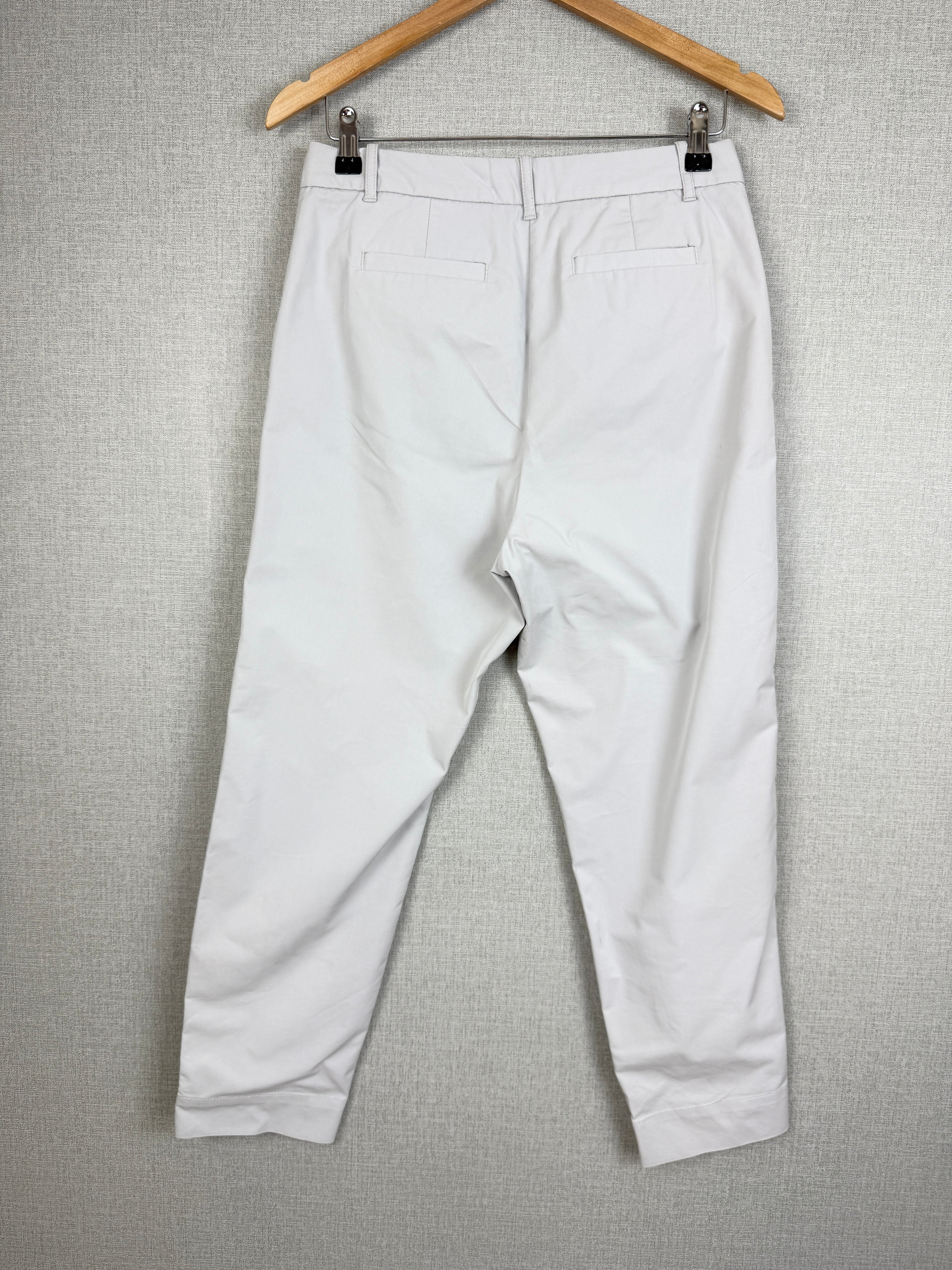 M&S Collection Light Grey Cropped Tailored Trousers UK 10 Short