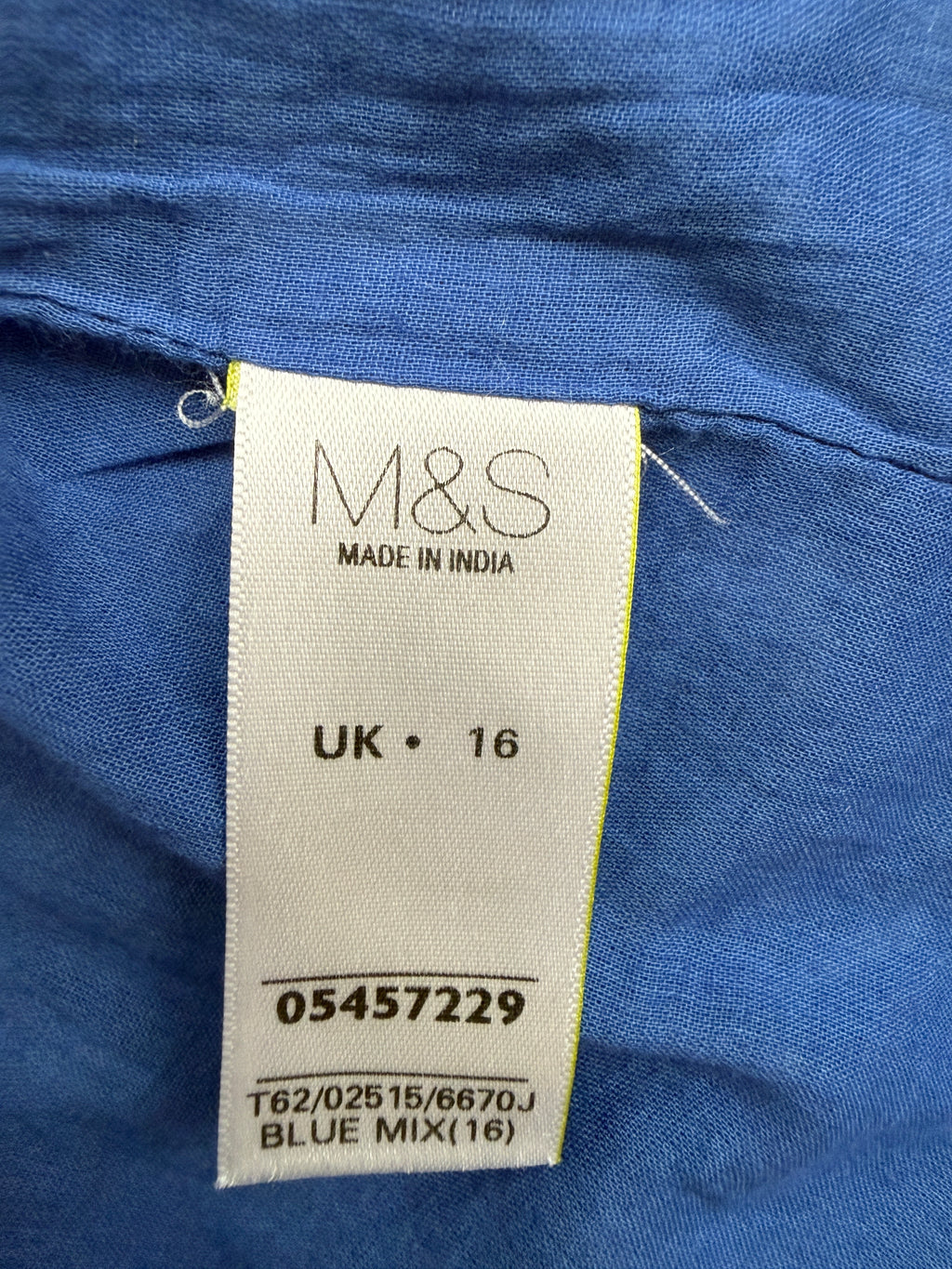 Per Una Blue Floral Linen Blend Sleeveless Summer Dress UK16