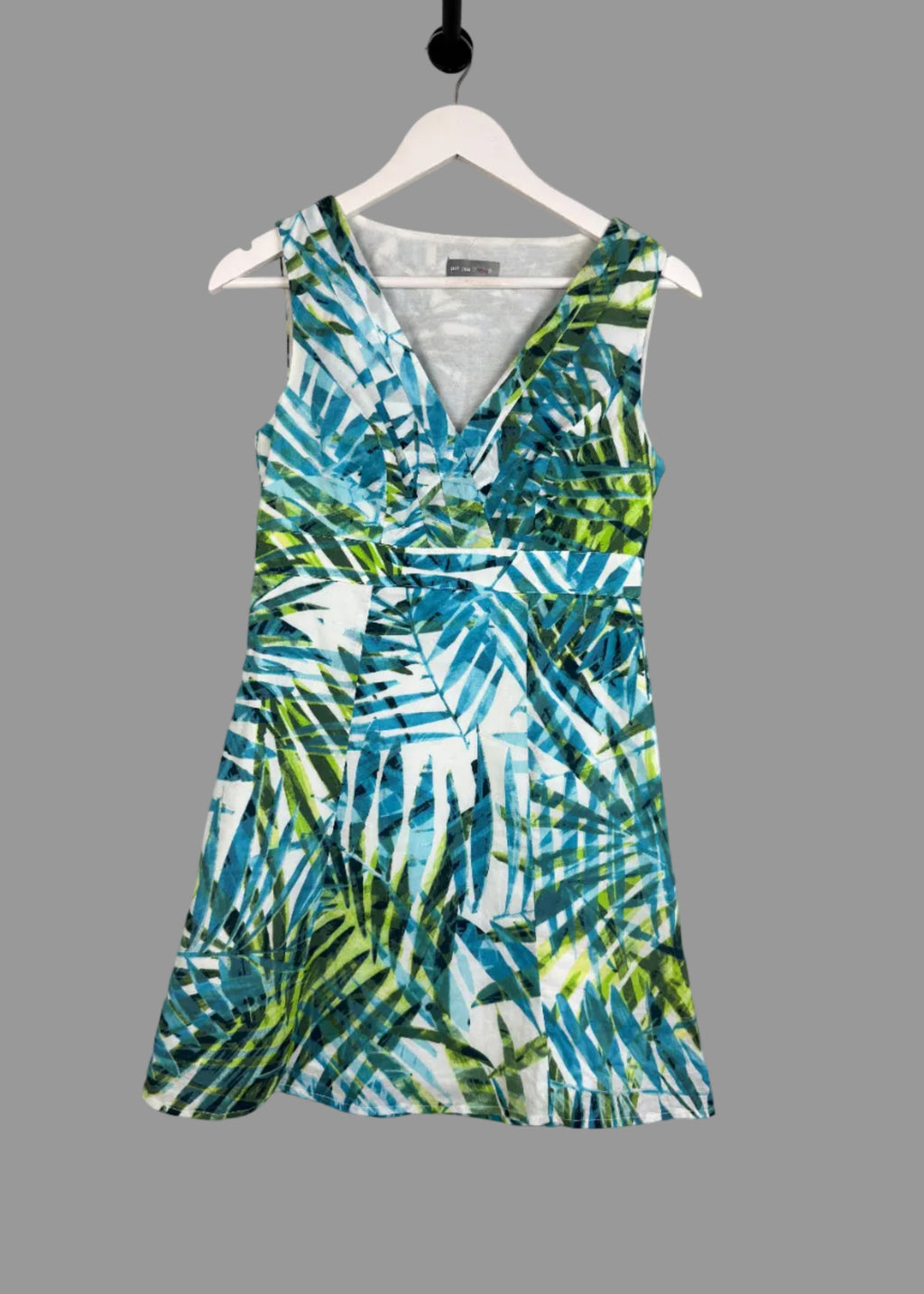 Vintage Per Una Tropical Palm Leaf Print Summer Dress UK 8