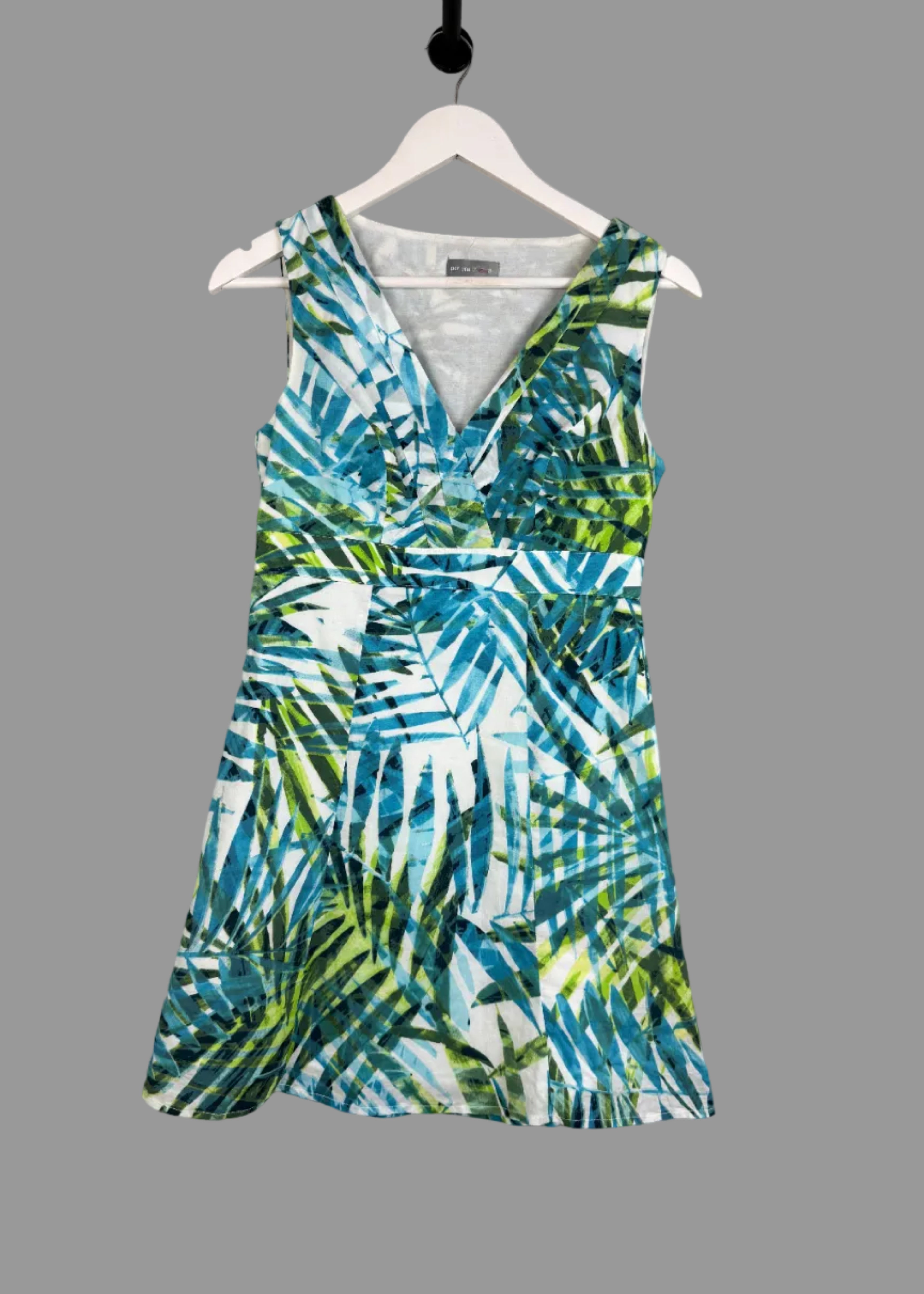 Vintage Per Una Tropical Palm Leaf Print Summer Dress UK 8