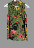 Next Green Botanical Floral Sleeveless Blouse Top UK 8