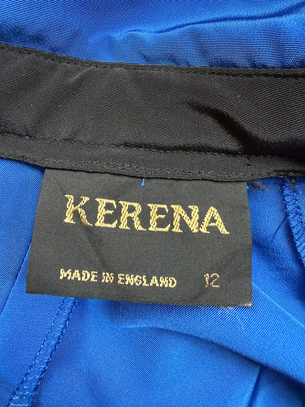 Kerena Royal Blue Belted Midi Dress UK 12 - Vintage