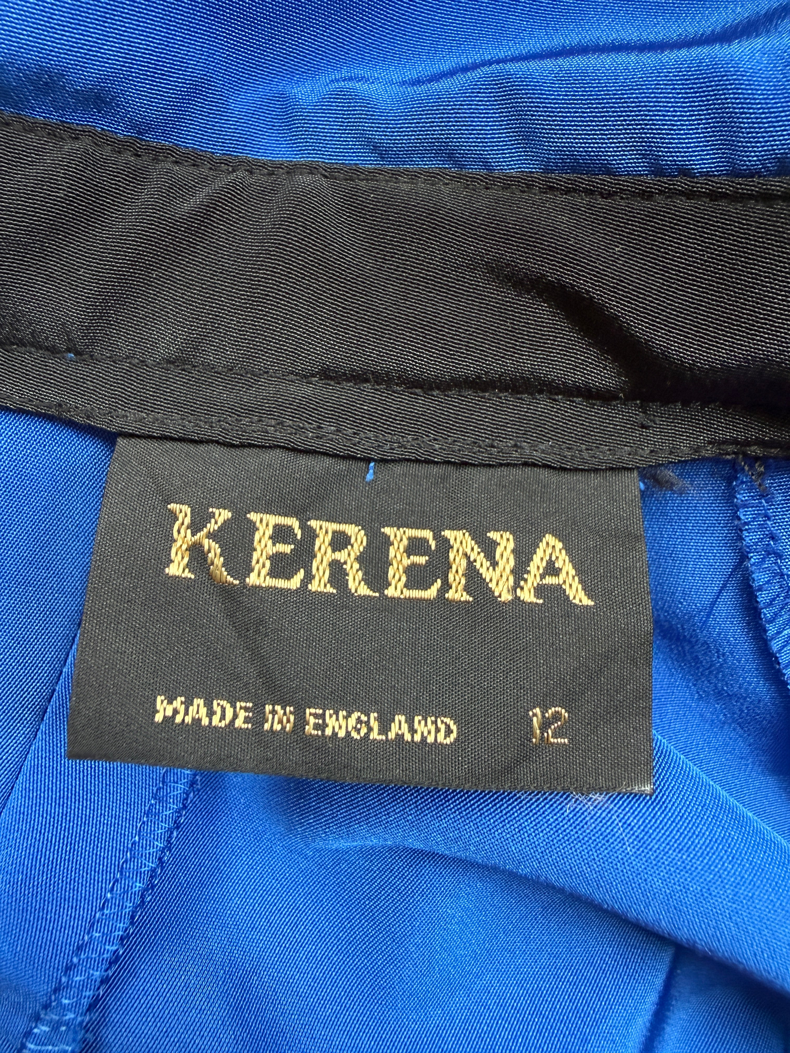 Kerena Royal Blue Belted Midi Dress UK 12 - Vintage