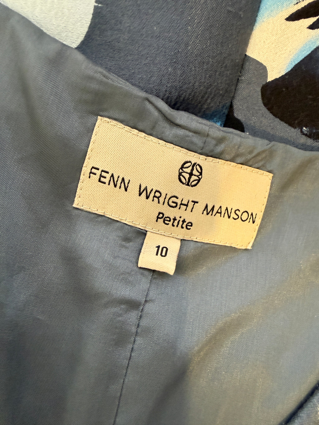 Fenn Wright Manson Petite Petuna Silk Blend Dress UK10 Floral Sheath V-Neck