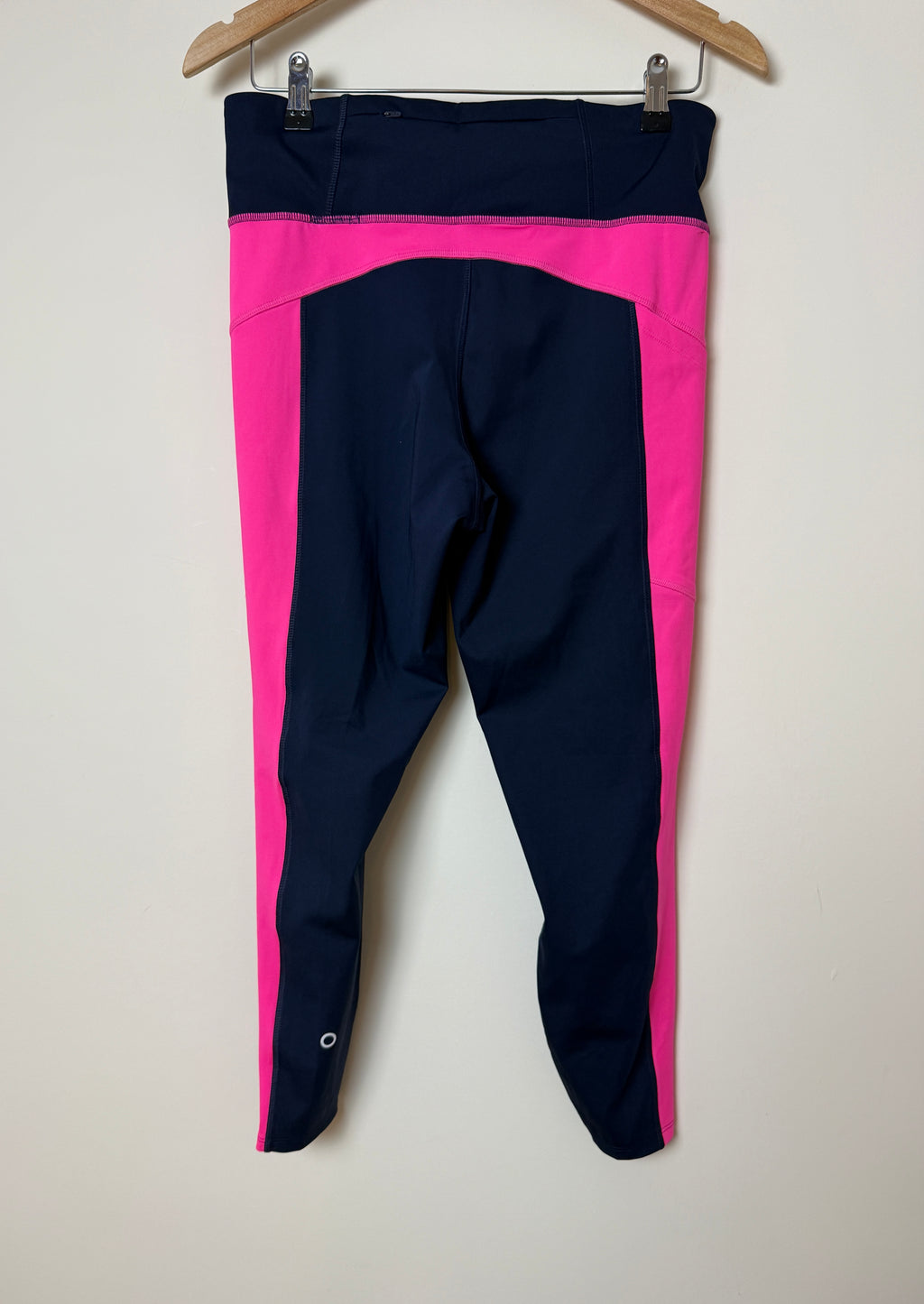 M&S Goodmove Navy Pink Cropped Gym Leggings UK12 Activewear